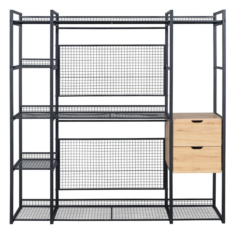 Open Style Wardrobe With Hanging Rails, Shelves And Drawers by HouseOfZazla