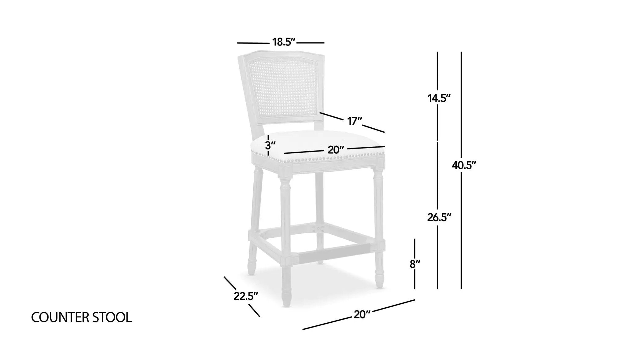 Triomphe - Rattan Wicker High Back Armless Counter Bar Stool by HouseOfZazla