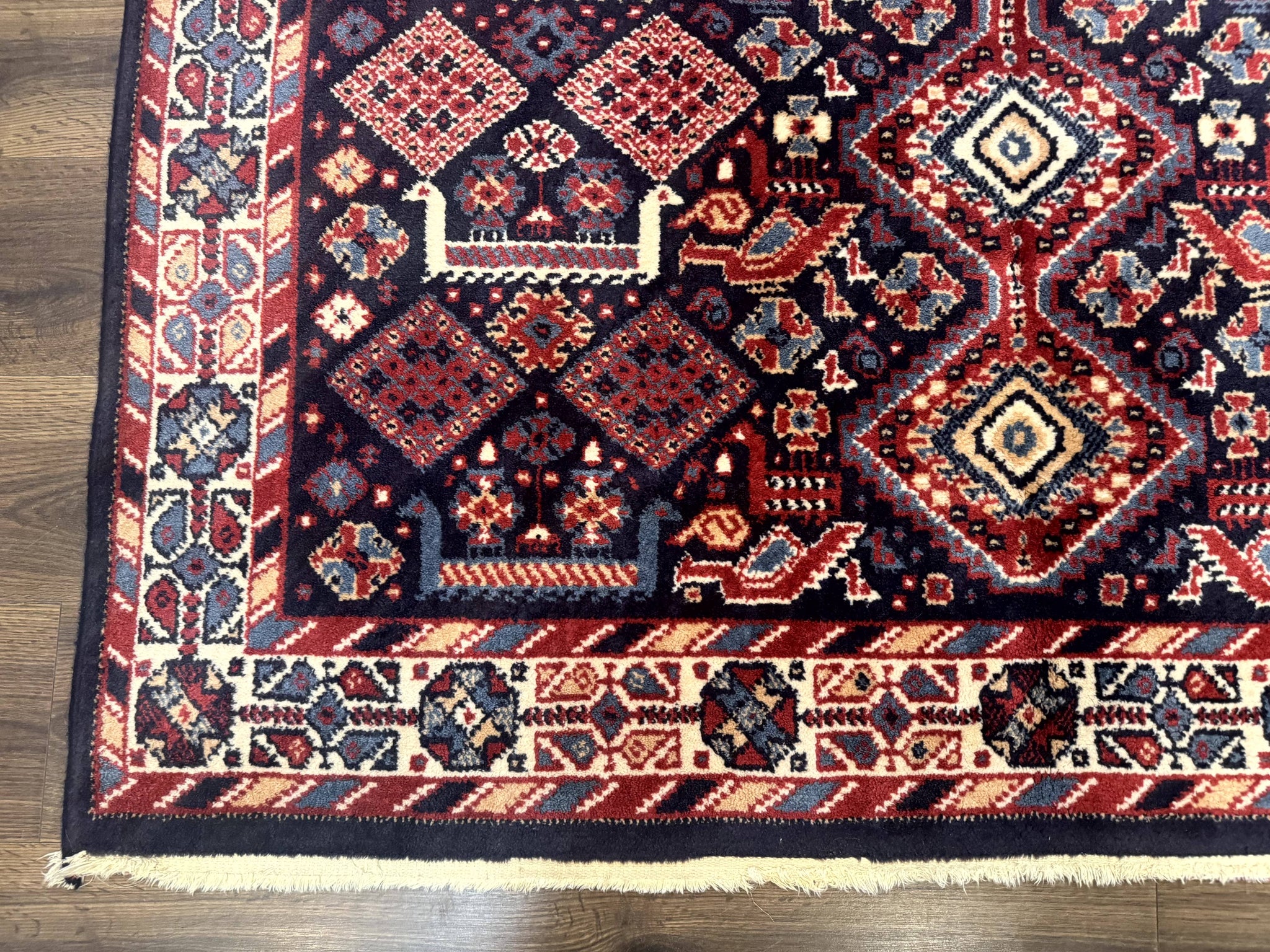 Karastan Rug 5x8, Yuruk Collection #530, Geometric Tribal Wool Pile Vintage Carpet by Jewel Rugs