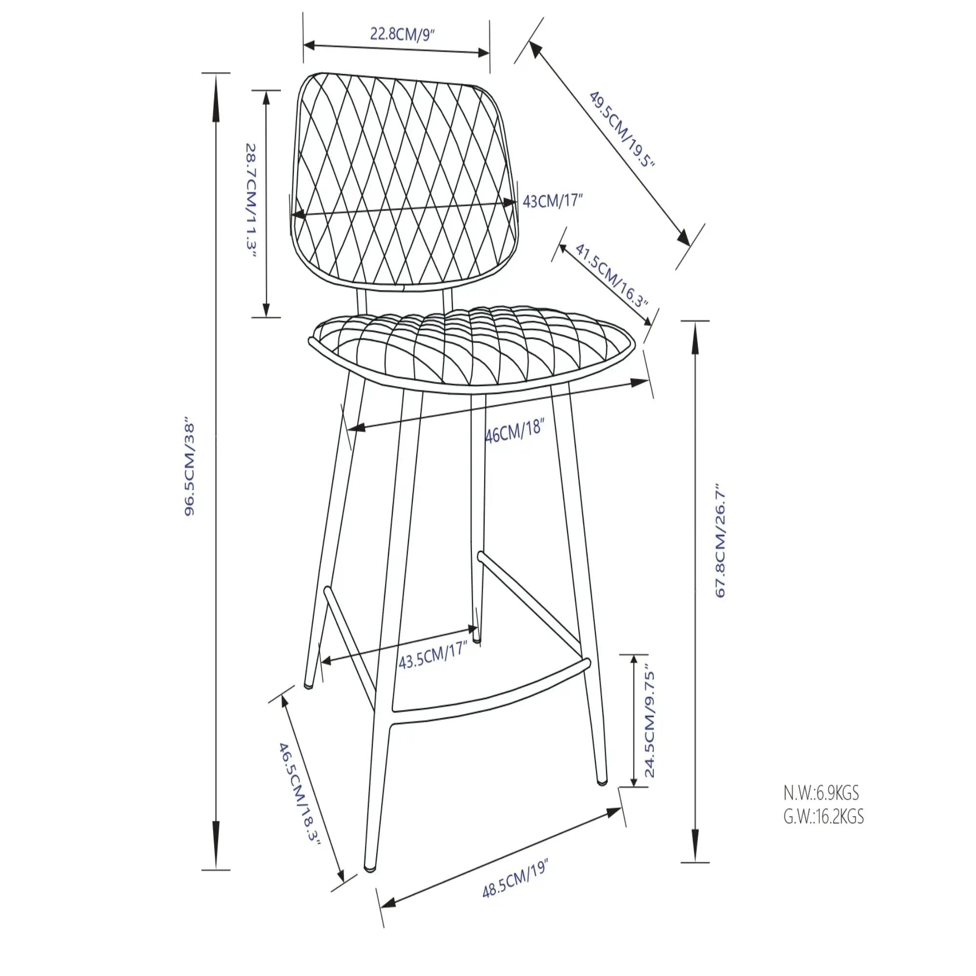 Raya - Upholstered Counter Height Stool (Set of 2) by HouseOfZazla