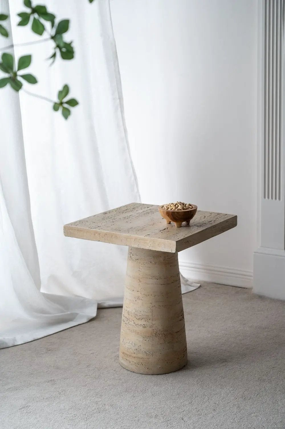 Square Side Table With Pedestal Base by Unique Piece Furniture