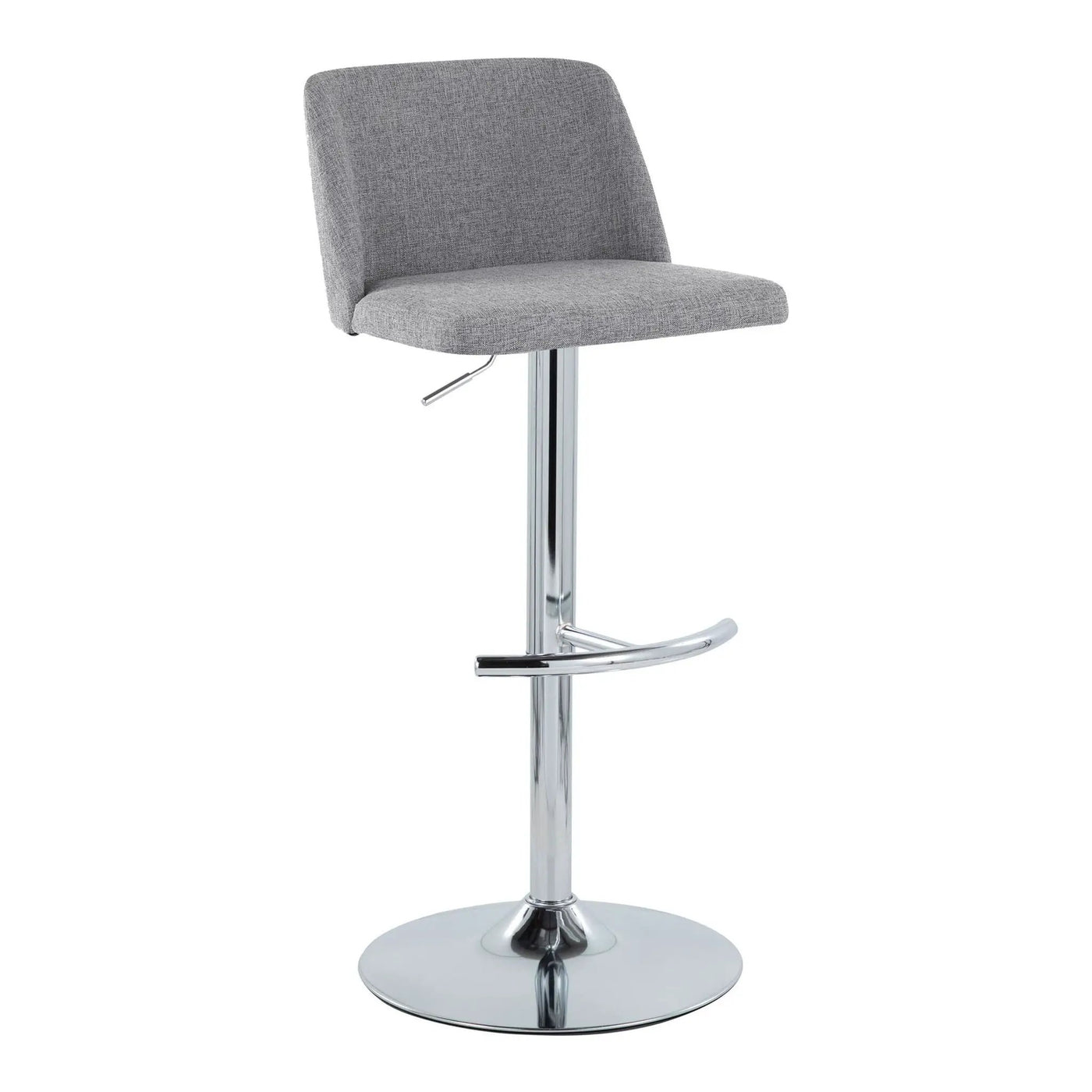 Toriano - Contemporary Adjustable Barstool With Swivel & Rounded T Footrest (Set of 2) by HouseOfZazla