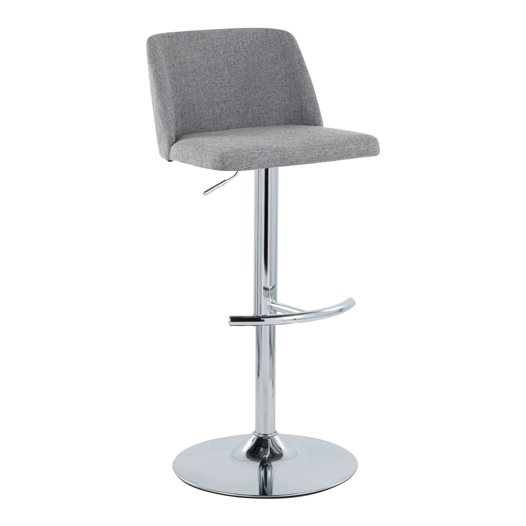 Toriano - Contemporary Adjustable Barstool With Swivel & Rounded T Footrest (Set of 2) by HouseOfZazla