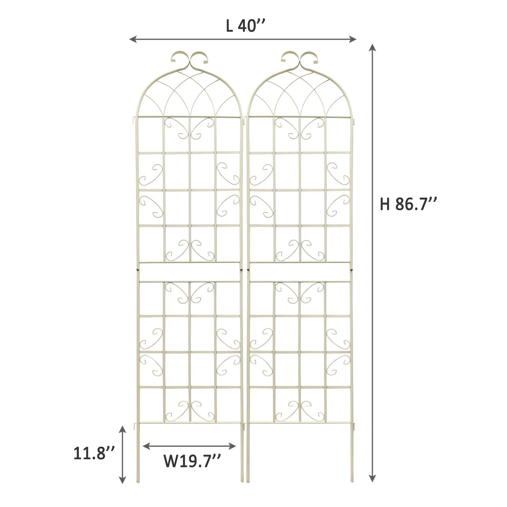 Metal Garden Rustproof Trellis For Climbing Plants Outdoor Flower Support by HouseOfZazla