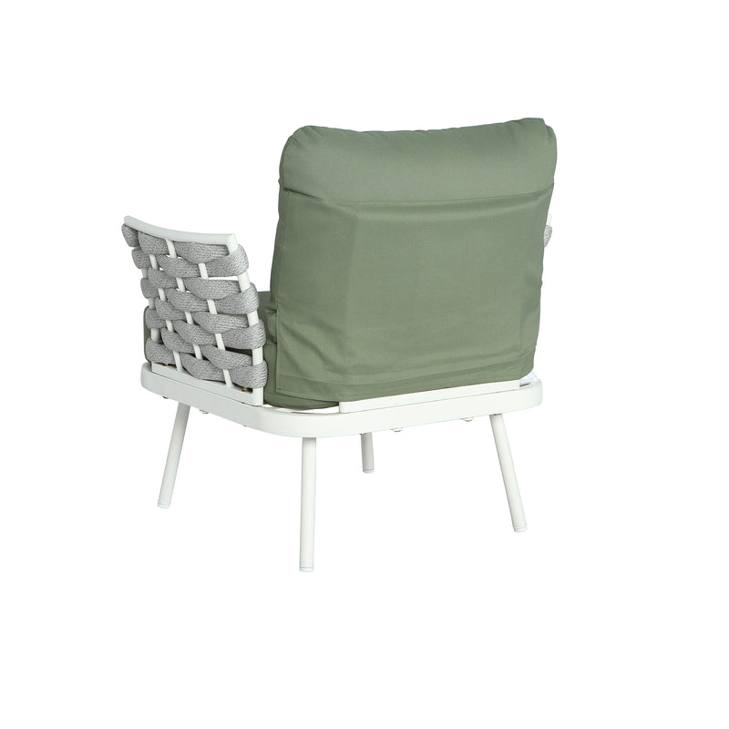 Mariano Steel 4-Pieces Conversation Set, Off White+Green by HouseOfZazla