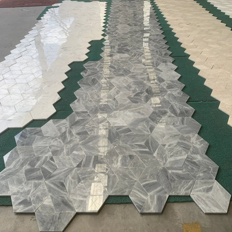 Hexagon Natural Marble Polished Tile For Wall And Floor (Set of 12) by HouseOfZazla