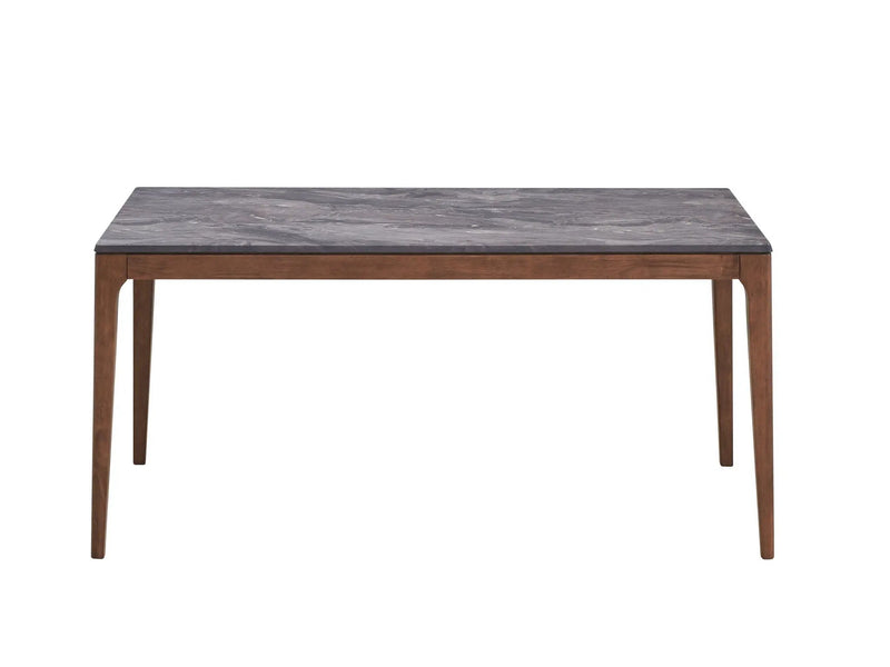 Bevis Engineered Stone Top Dining Table - Walnut by HouseOfZazla