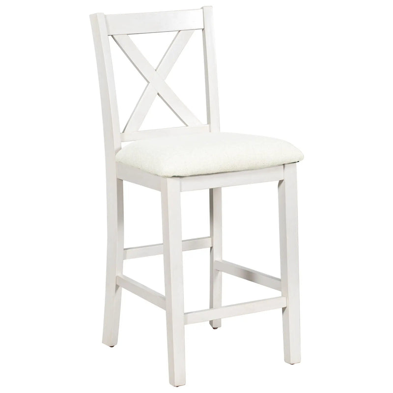 5 Pieces Counter Height Rustic Farmhouse Dining Room Wooden Bar Table Set With 2 Stools And 2 Chairs by HouseOfZazla