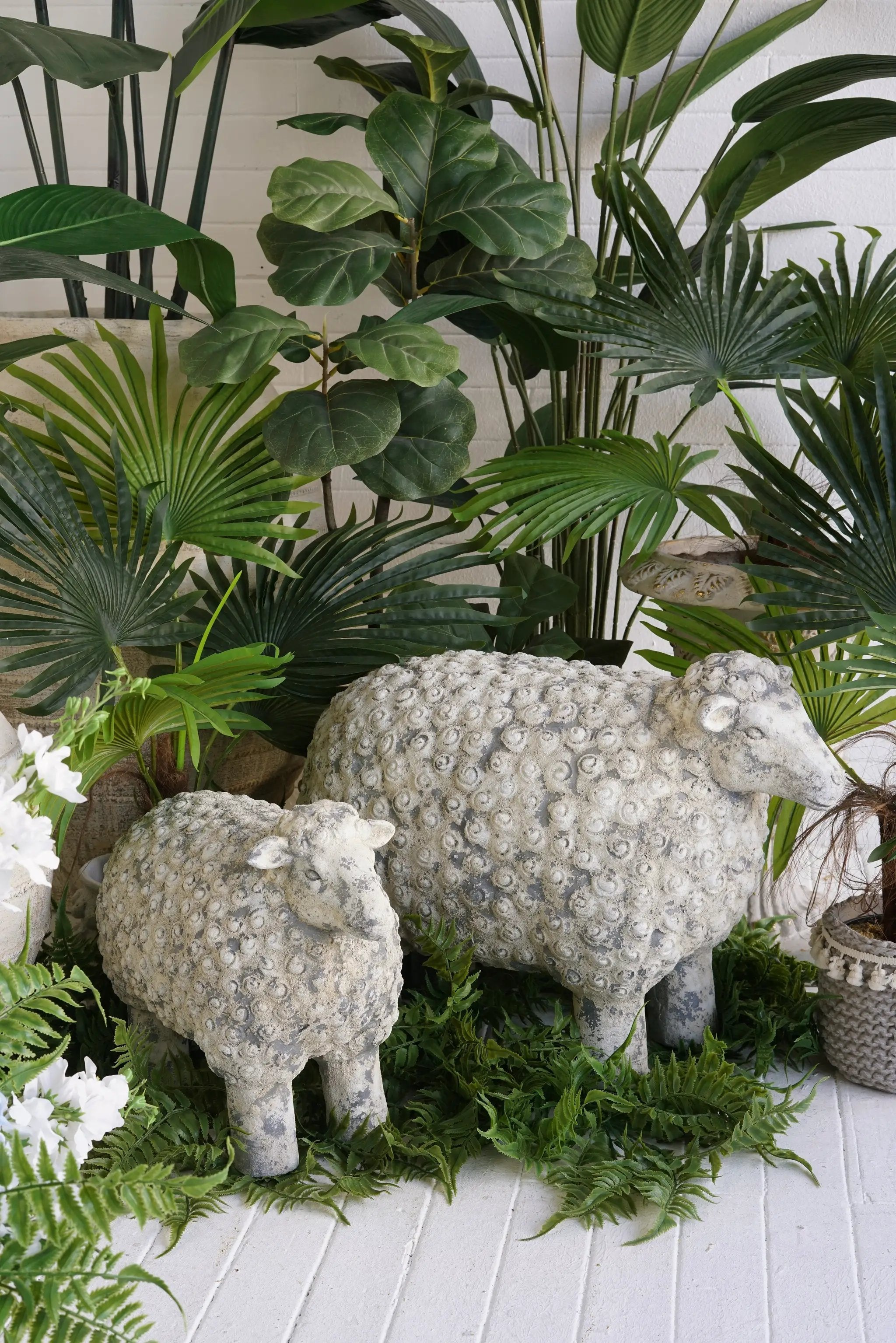 18x9.5x14" Magnesium Sheep Figurine with Weathered Finish by HouseOfZazla