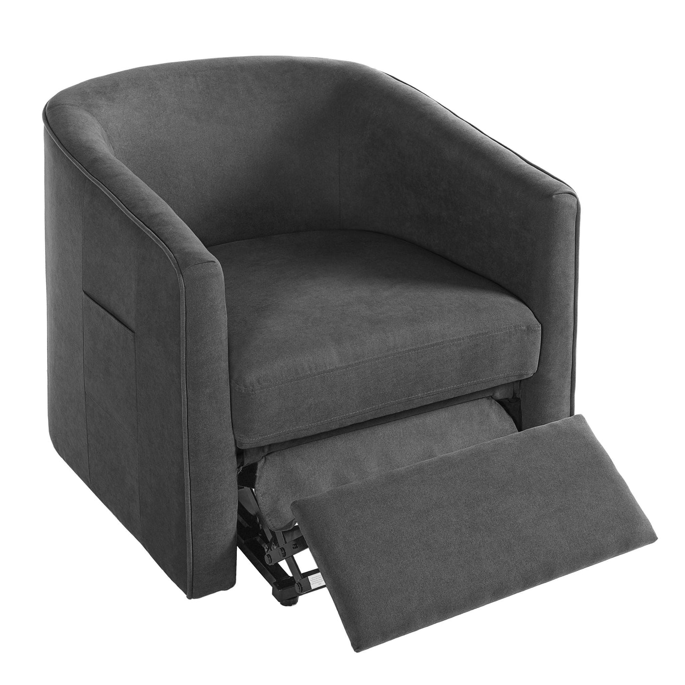Power Lift Recliner Barrel Shape Reclining Chair With Footrest And Side Pocket by Unique Piece Furniture