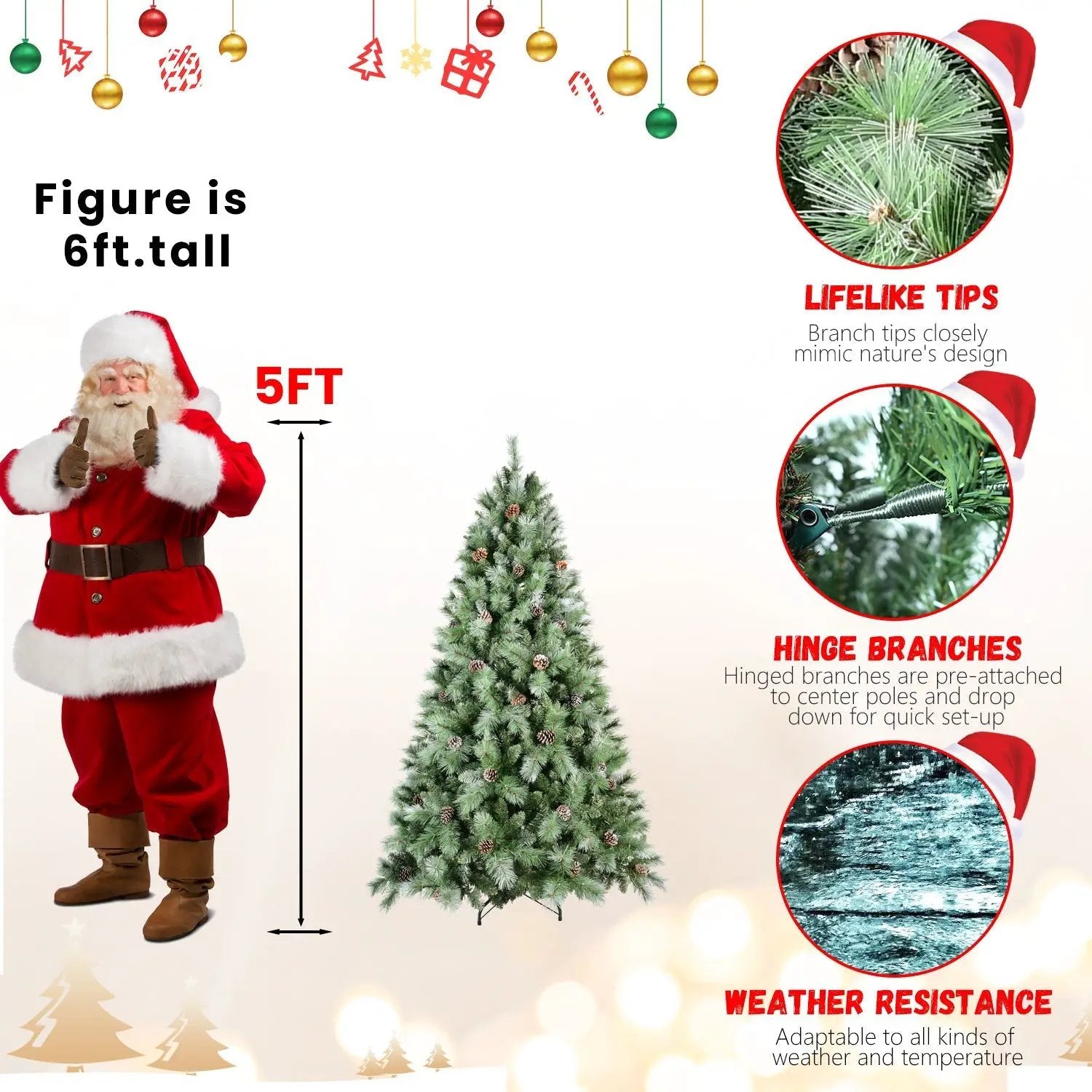8 Ft The Full-Bodied Pre-Decorated Pinecone Christmas Tree by HouseOfZazla