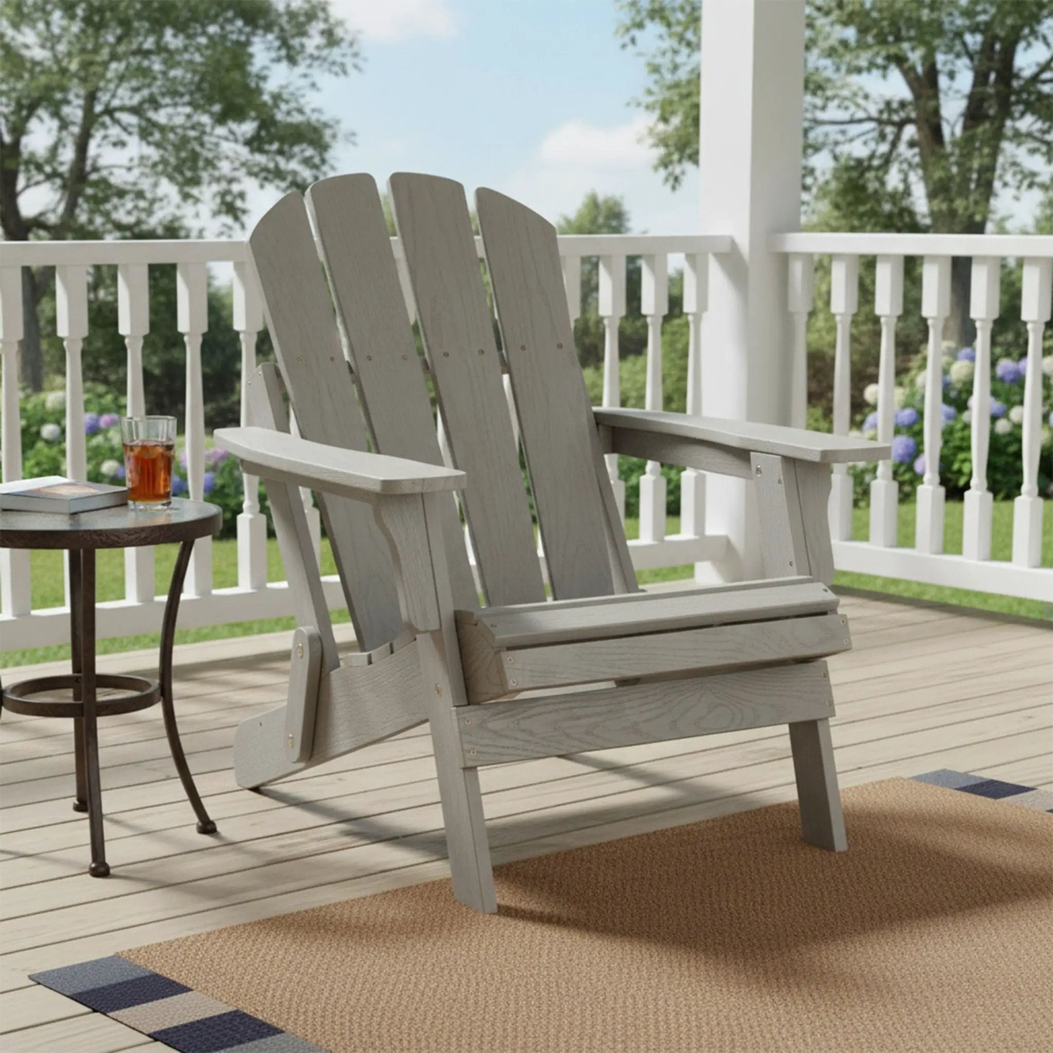 Oversize Outdoor Folding Adirondack Chair - Gray by Unique Piece Furniture
