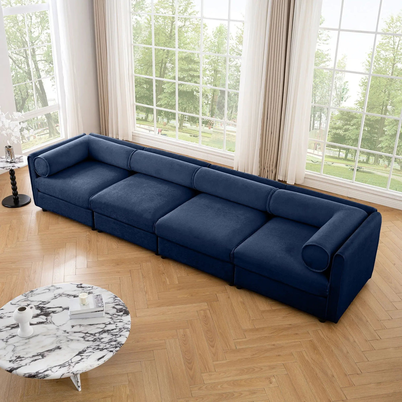 Stylish Sofa With Storage Seat And Cylindrical Backrest by Unique Piece Furniture