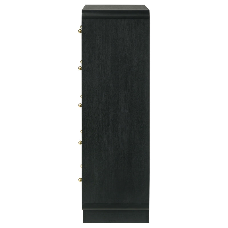 Burton - 5 Drawer Chest Of Drawers - Black
