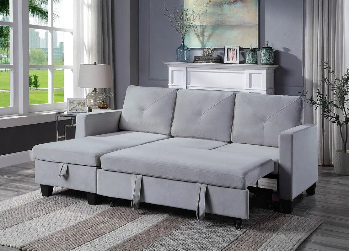 Nova - Reversible Sleeper Sectional Sofa With Storage Chaise by HouseOfZazla