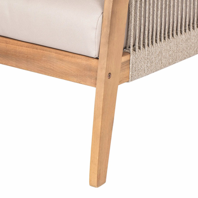 Outdoor Acacia Wood and Rope Patio Chair with Cushions (Set of 2) by HouseOfZazla