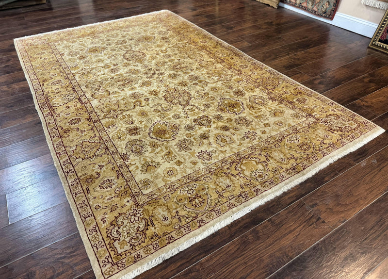 Turkish Oushak Rug 6x9, Vintage, Beige by Jewel Rugs