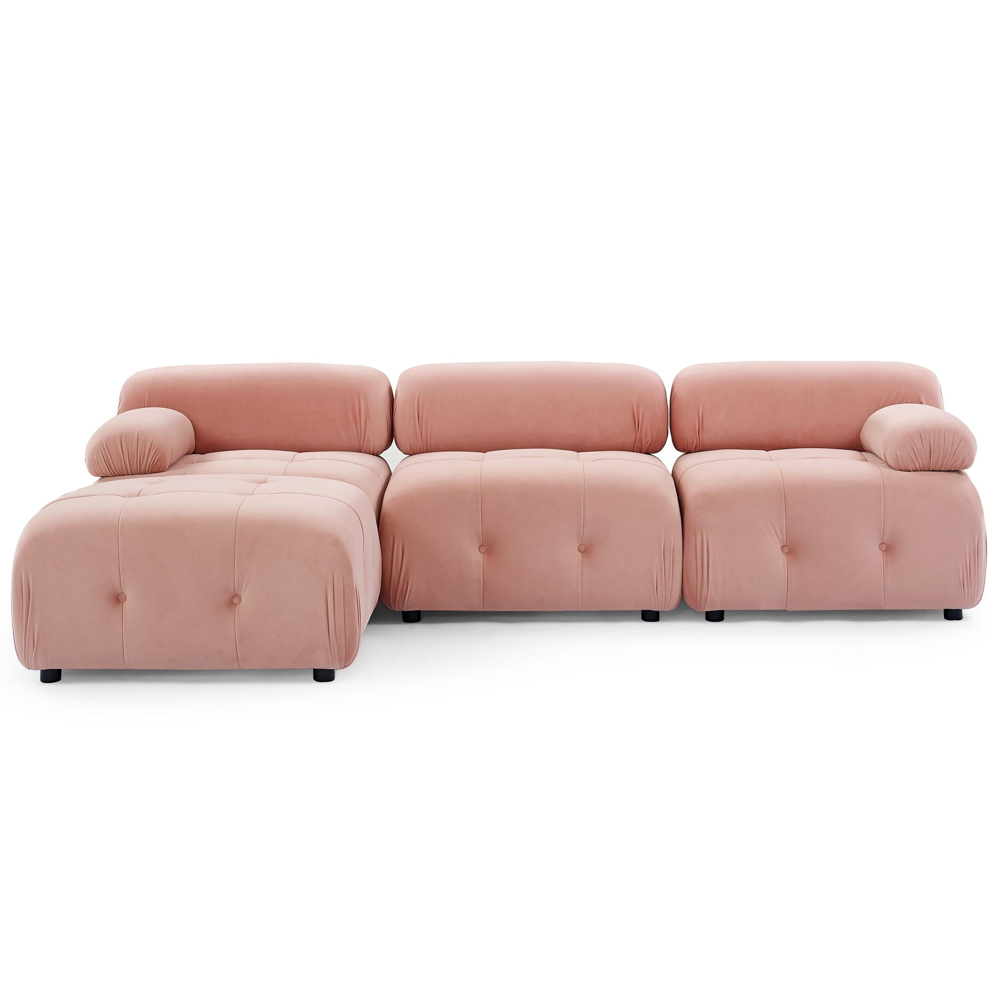 Modular Sectional Sofa, Button Tufted Design With Diy L-Shaped Layout, Reversible Ottoman by HouseOfZazla