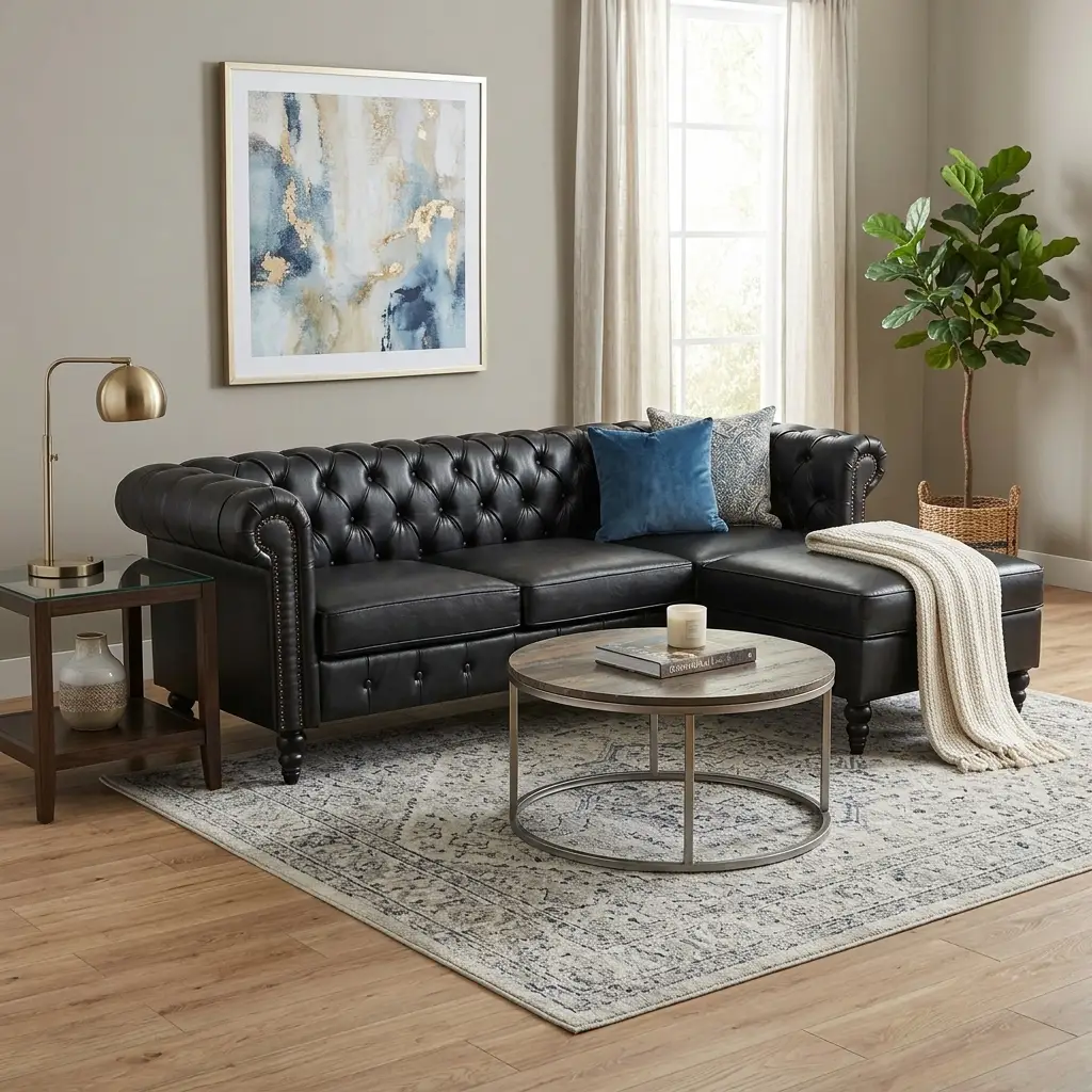 U-style 85" Modern 4-Seater L-Shaped Sectional Sofa with Storage Ottoman by HouseOfZazla