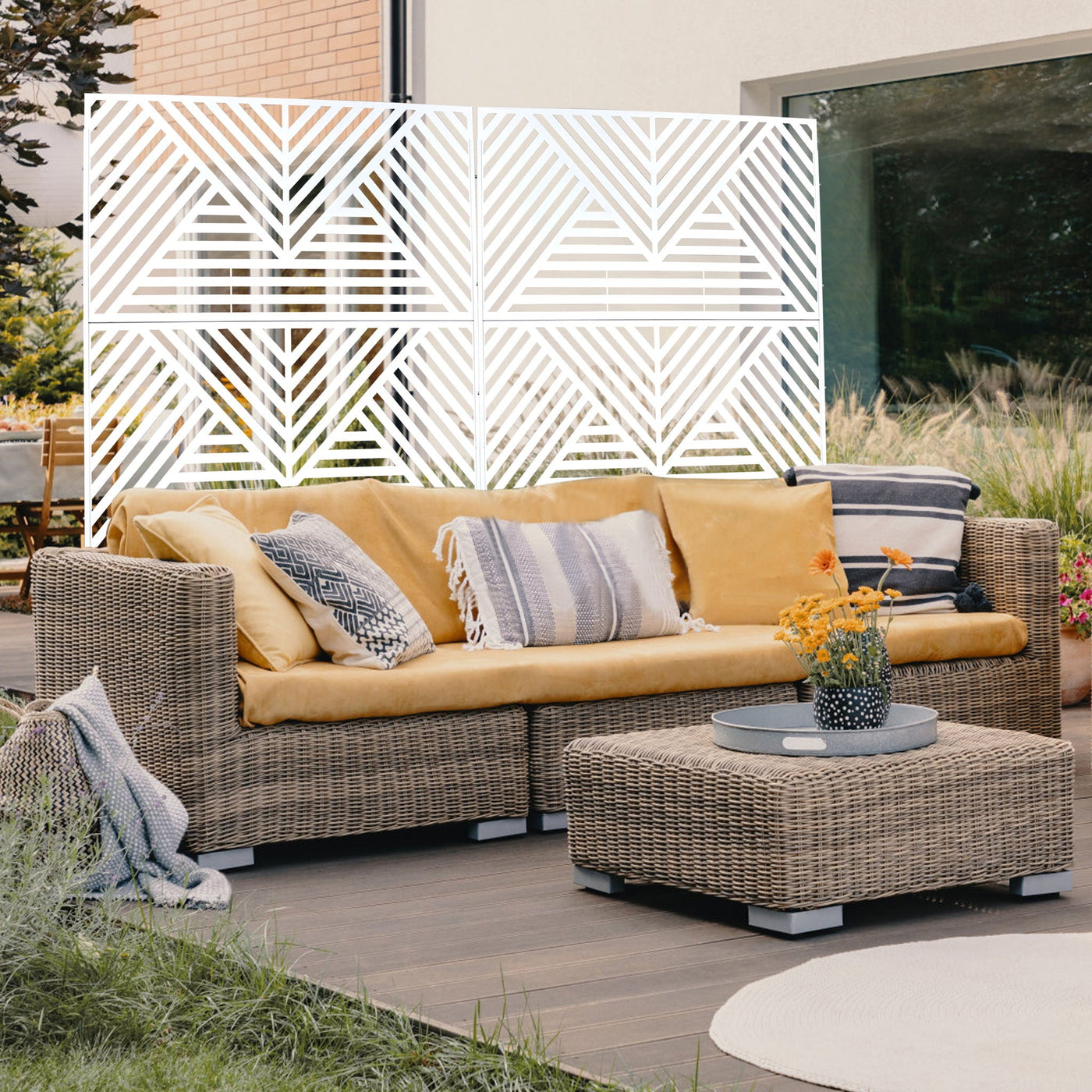 Freestanding Outdoor & Indoor Freestanding Metal Privacy Screen by Unique Piece Furniture