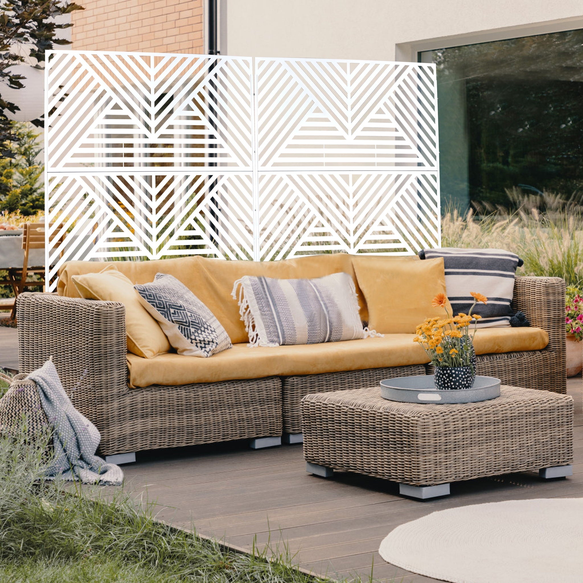 Freestanding Outdoor & Indoor Freestanding Metal Privacy Screen by Unique Piece Furniture