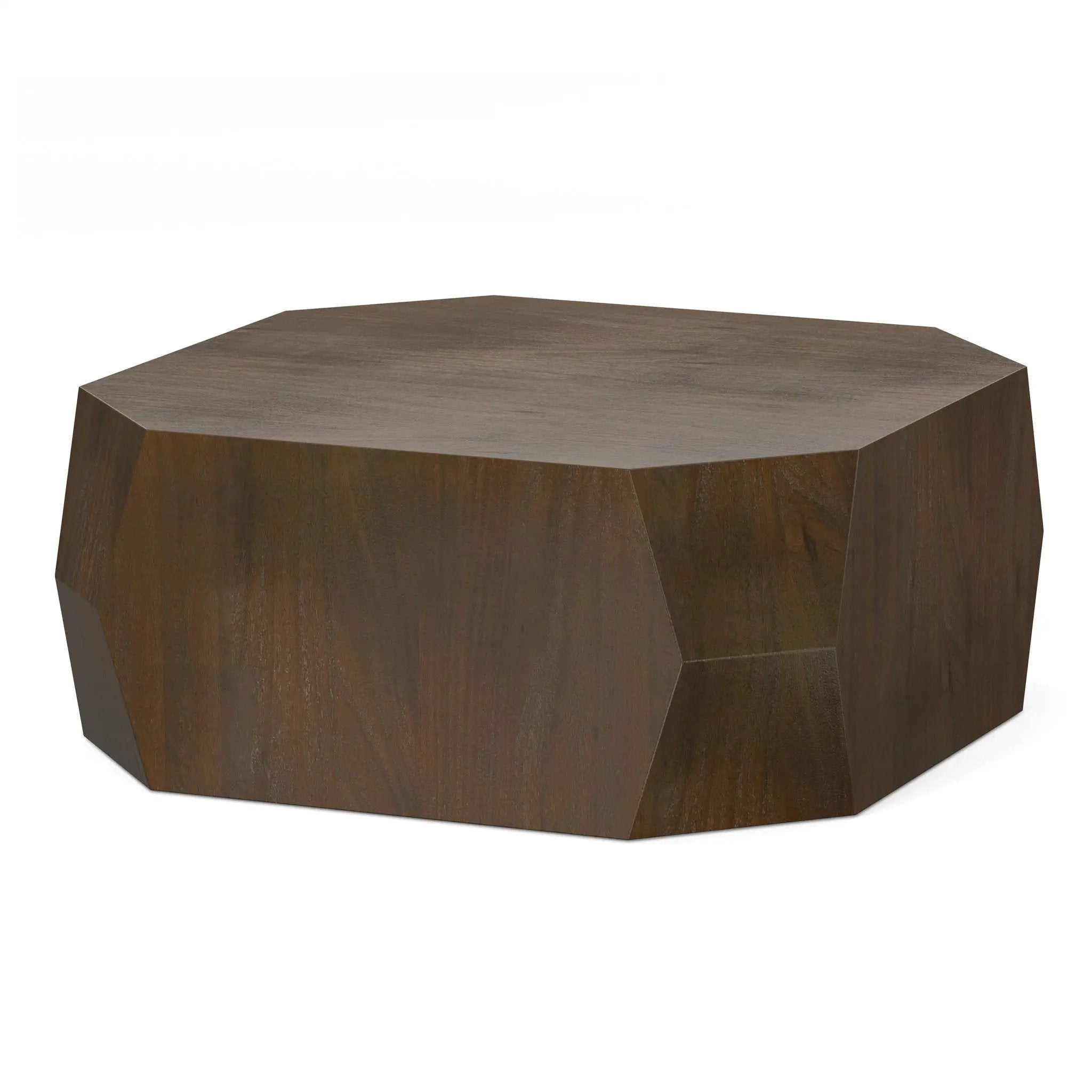 Eisley - Coffee Table With Geometric Design, - Walnut by HouseOfZazla