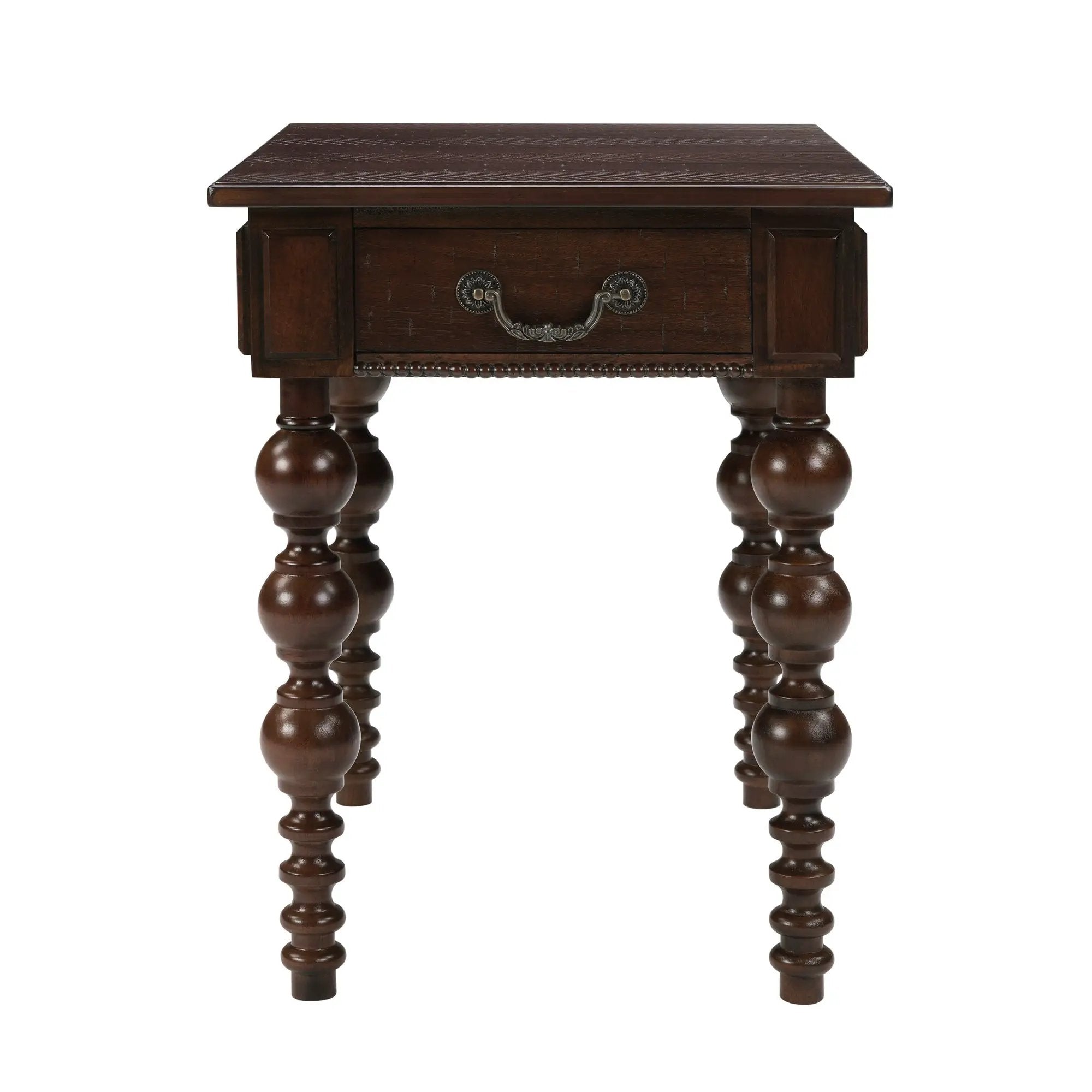 Solid Wood End Table with Drawer in Espresso Finish by HouseOfZazla