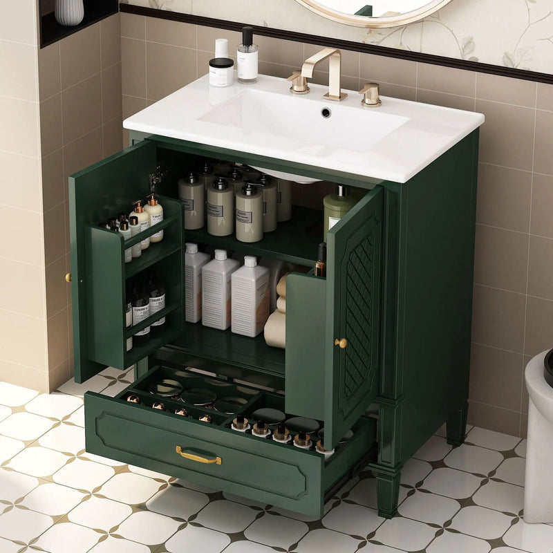 Bathroom Vanity With Sink, Soft Closing Door, Multi Functional Storage by HouseOfZazla