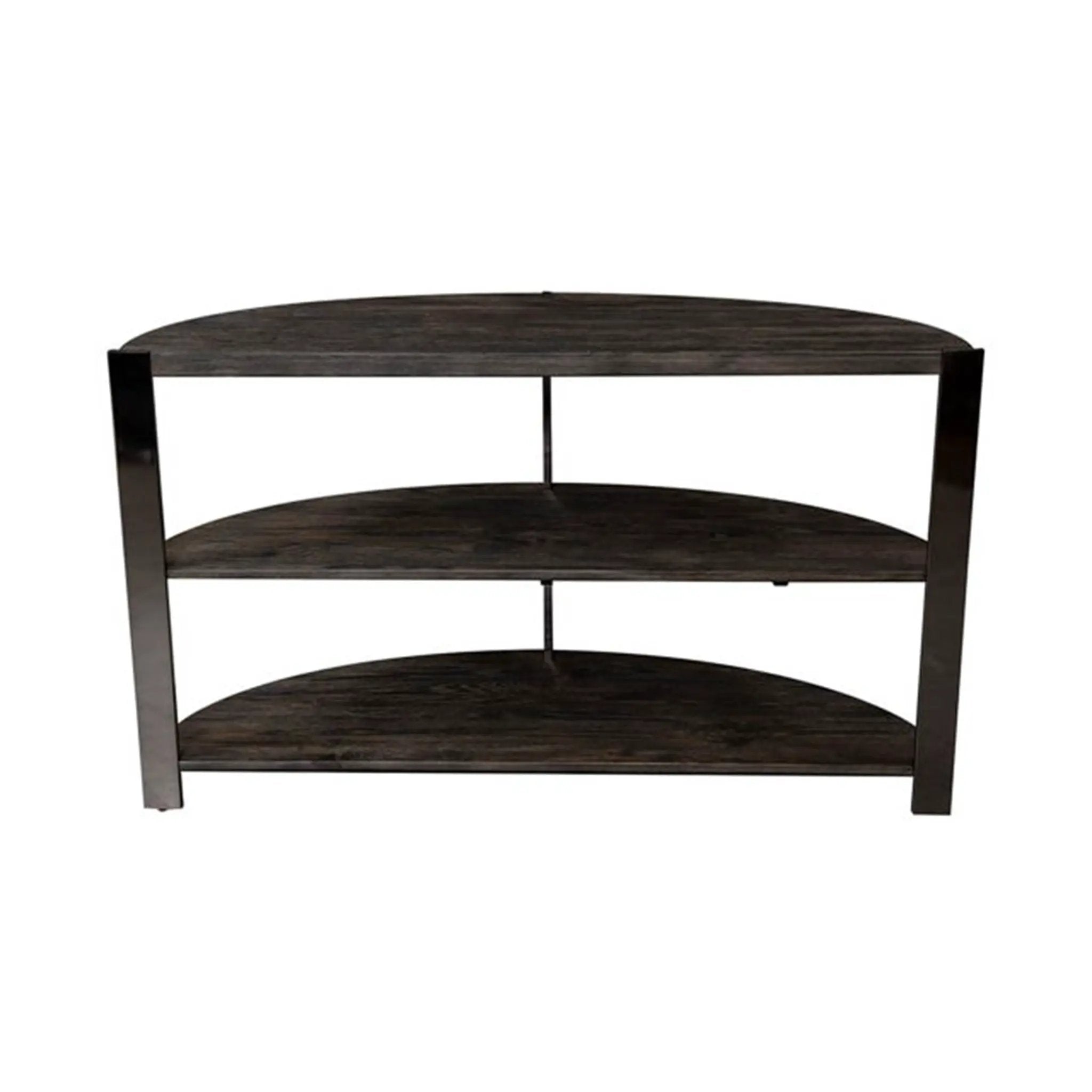 Kalne Console Table Half Moon Shape with 2 Open Shelves by HouseOfZazla