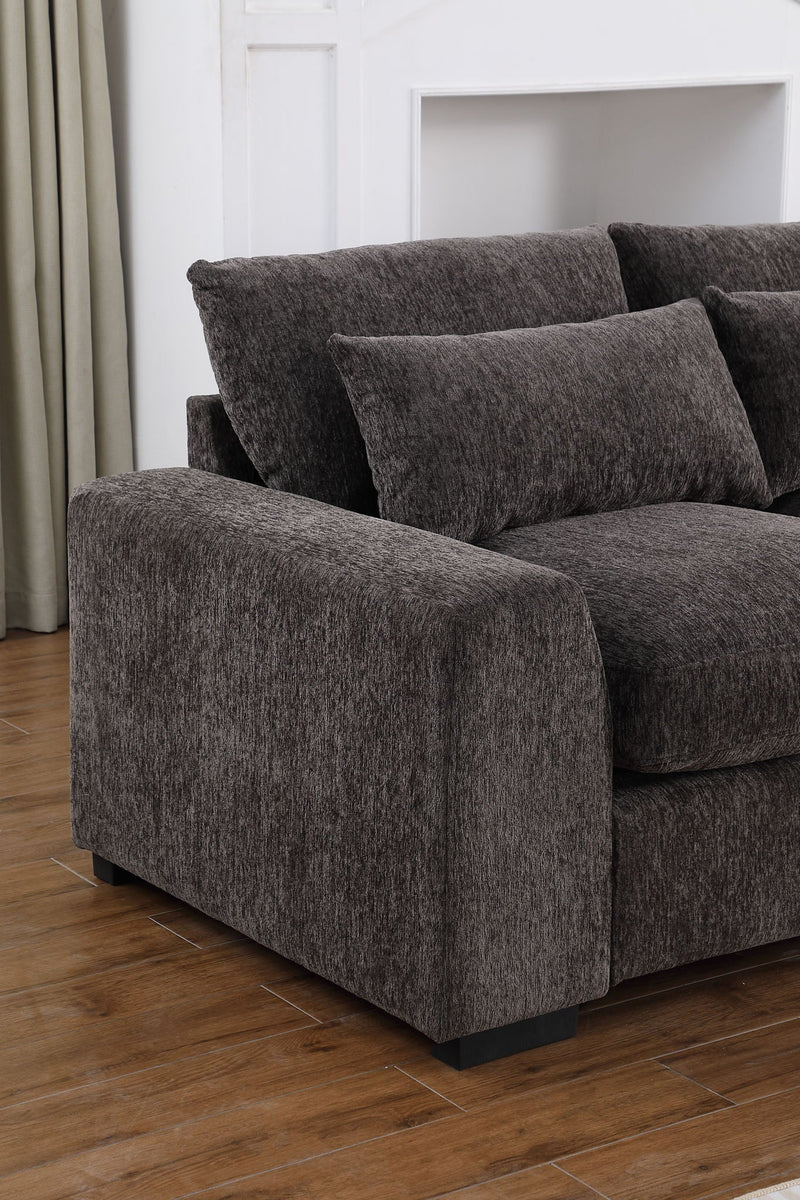 Nyeisha - Piece Upholstered Sofa & Chaise - Coffee by HouseOfZazla