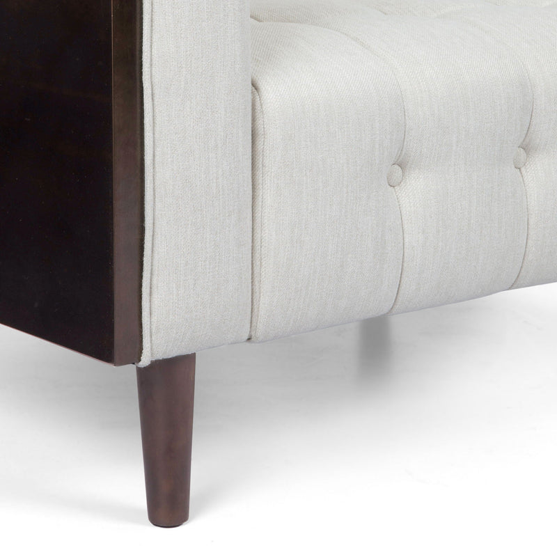 Contemporary Mid-Century Charm 3 Seater Sofa With Button Tufted Waffle Stitching