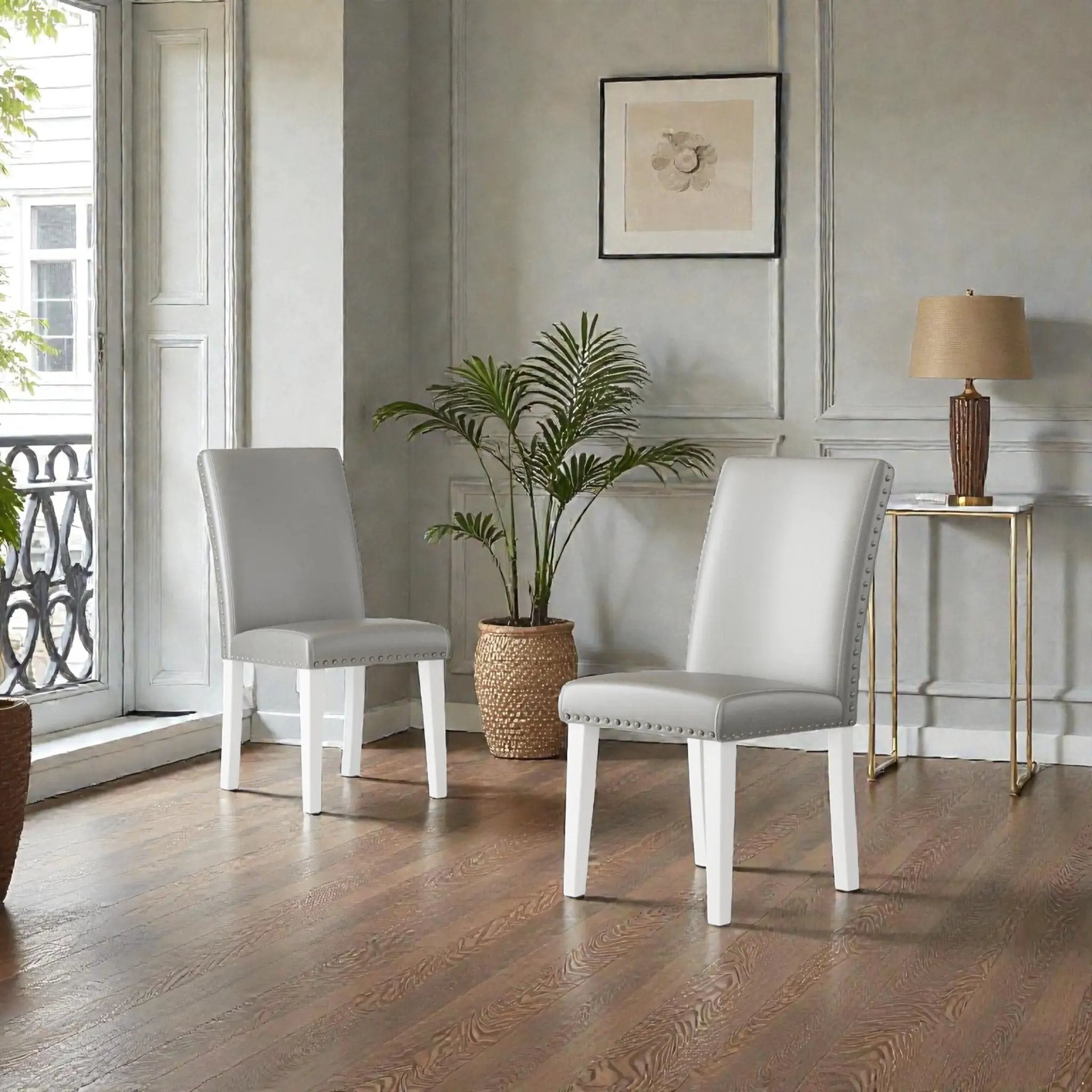 Upholstered Dining Chair With High Back Design (Set of 2)