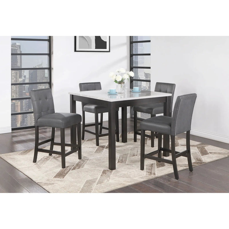 Leon - Bar Table And 4 Bar Stools - Espresso / White by Unique Piece Furniture