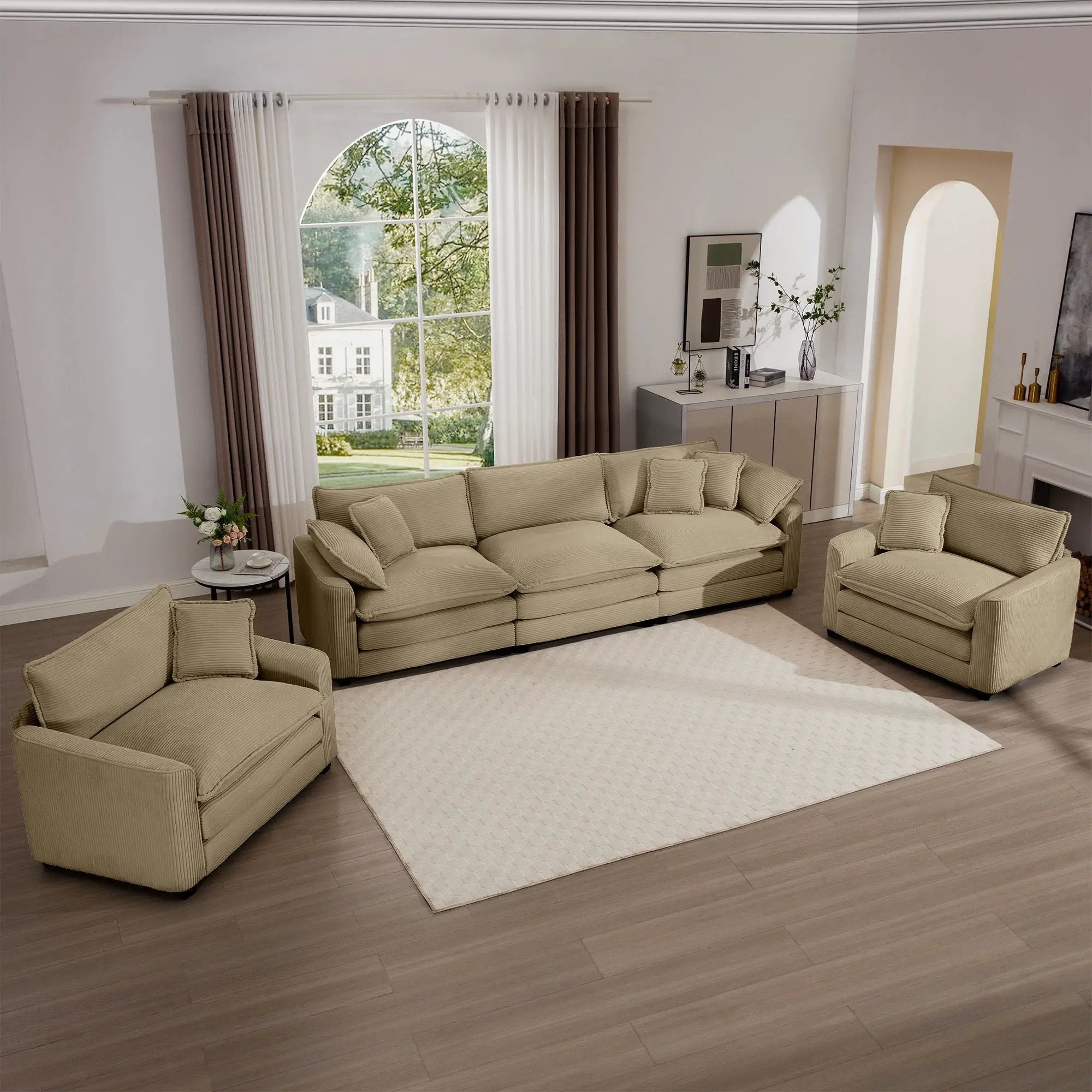 Elegant Oversized Sectional Sofa Set With Deep Seats And Flexible Layout by Unique Piece Furniture