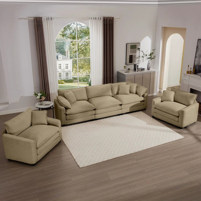 Elegant Oversized Sectional Sofa Set With Deep Seats And Flexible Layout by Unique Piece Furniture