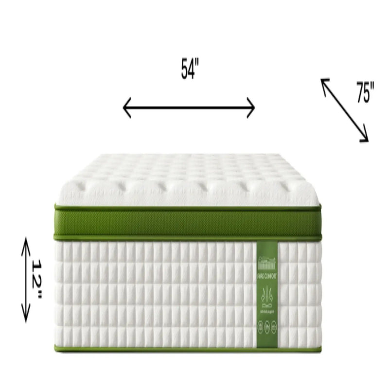 12" Hybrid Mattress With Gel Memory Foam & Pocket Springs by HouseOfZazla