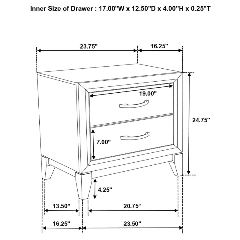 Stephan - 2 Drawer Nightstand - Oak by HouseOfZazla