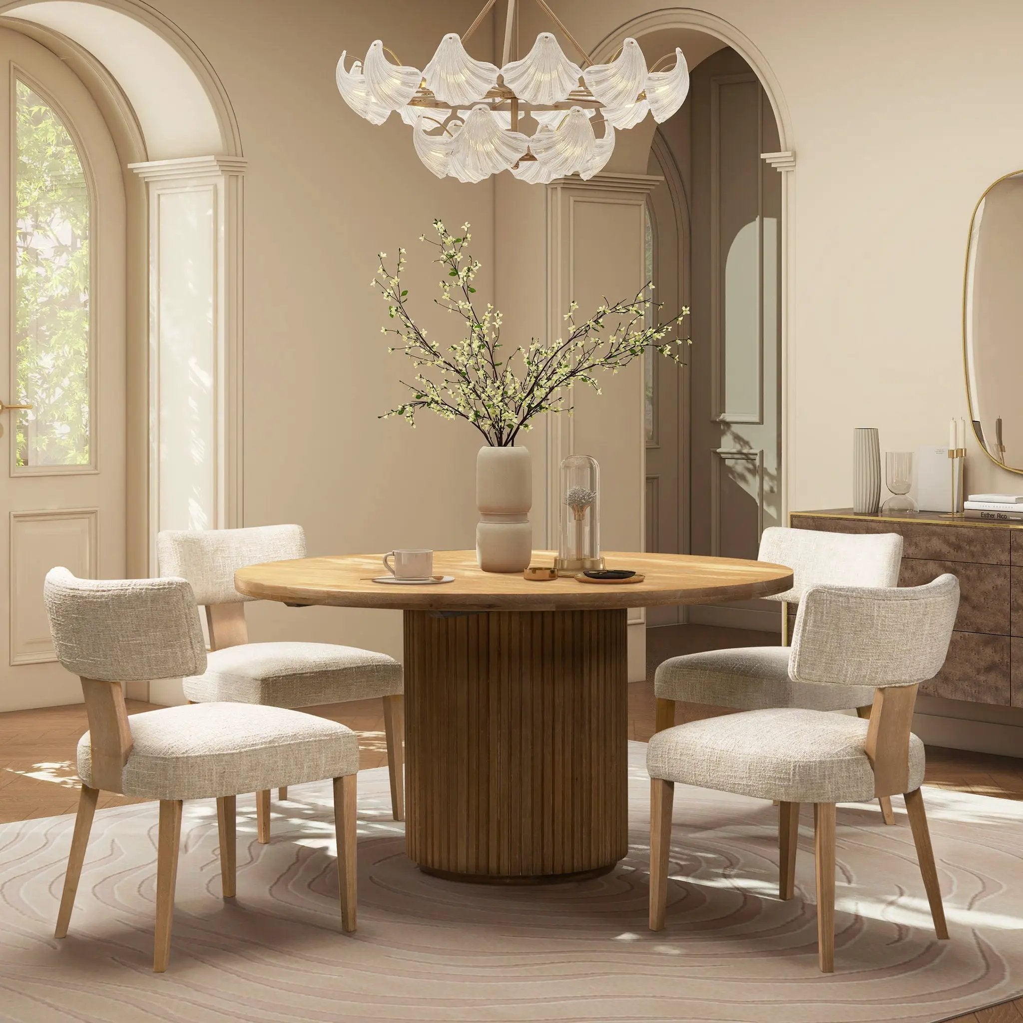 Louise - Split Back Upholstered Dining Side Chair (Set of 2) - Travertine Beige by Unique Piece Furniture