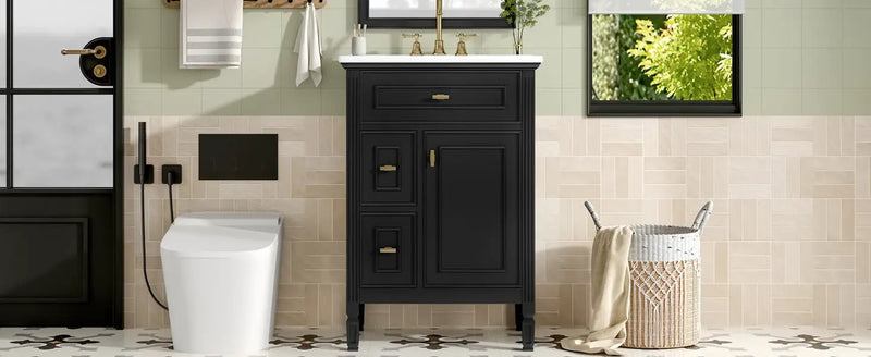 24-Inch Bathroom Vanity with Sink and Solid Wood Cabinet by HouseOfZazla