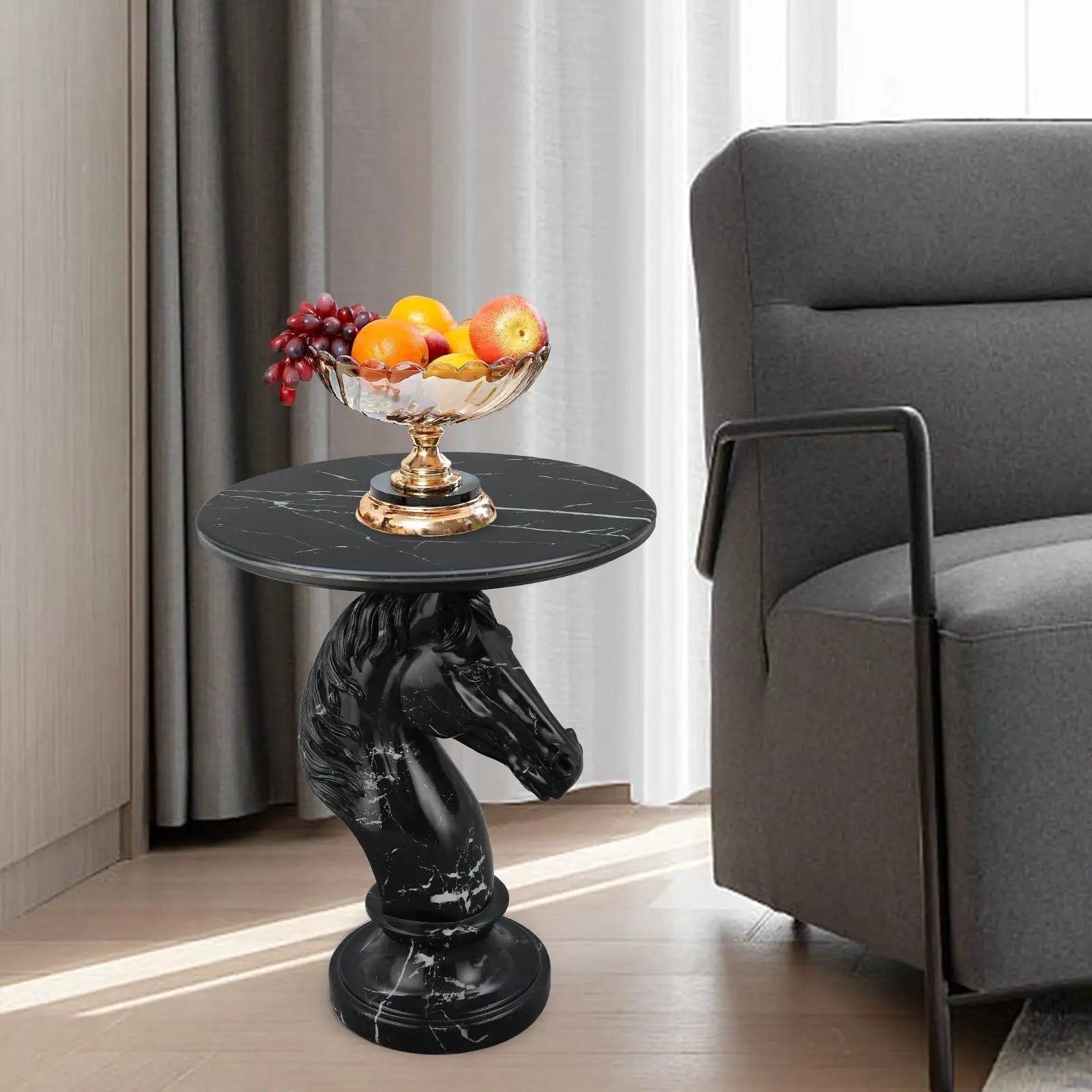 Horse Head Accent Table Animal Statue End Table by HouseOfZazla