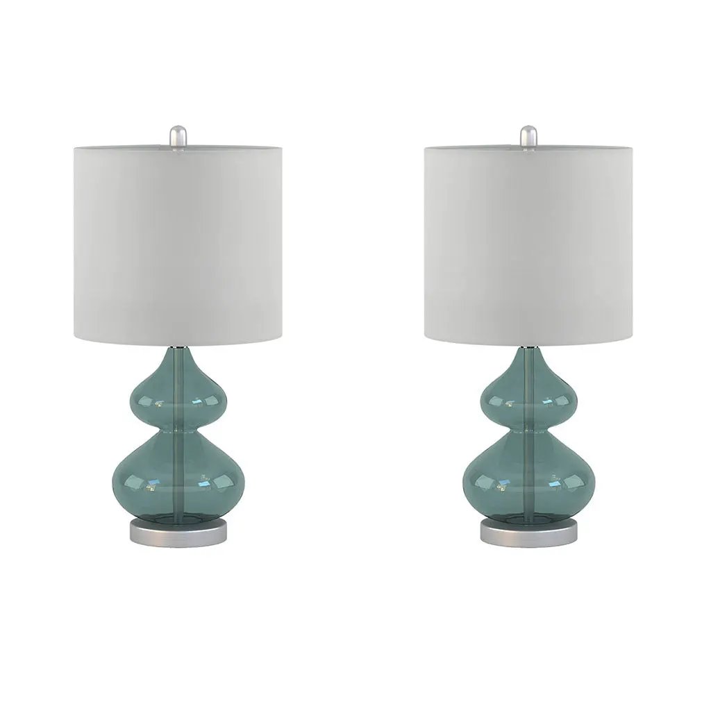 Ellipse Curved Glass Table Lamp, Set of 2 by HouseOfZazla