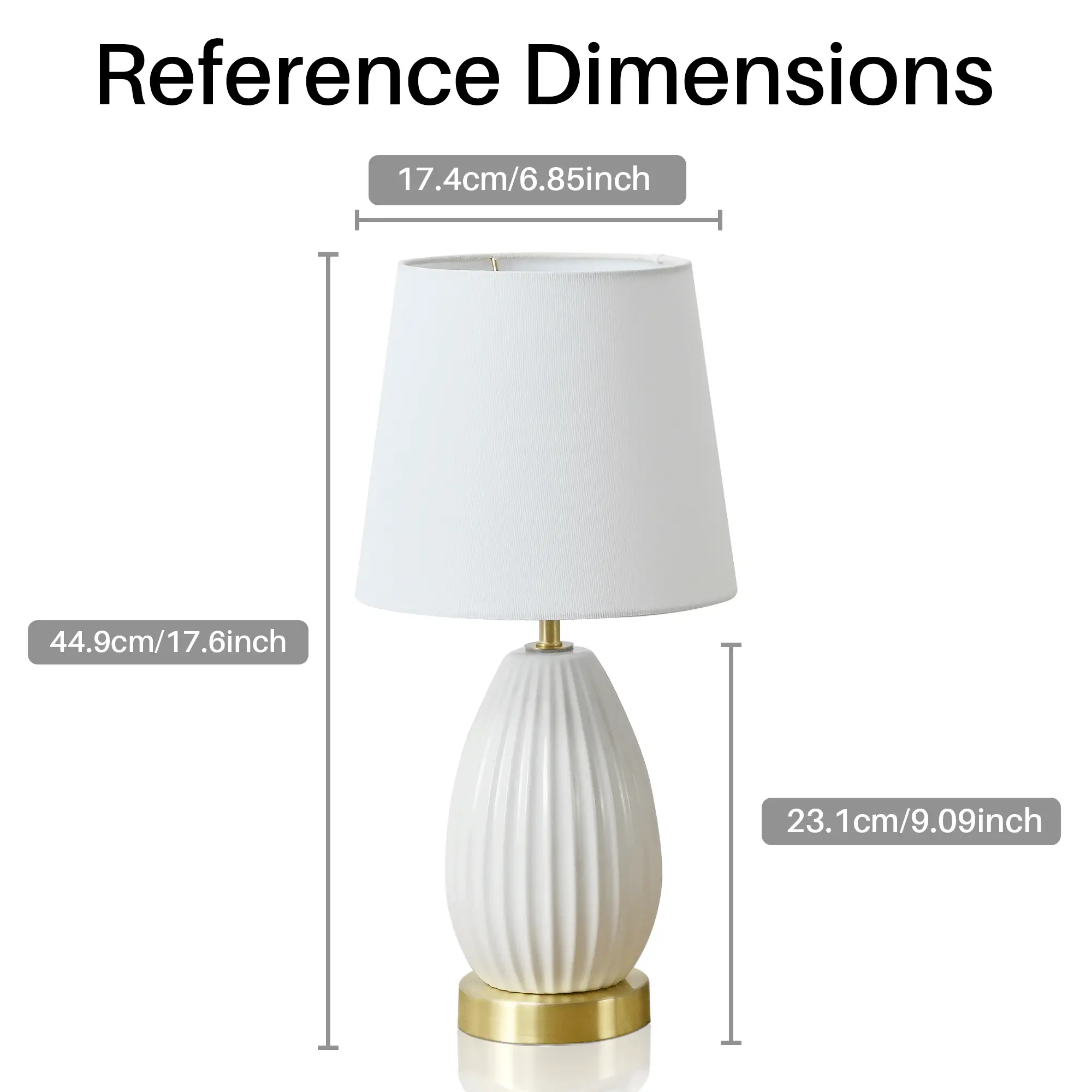 18-Inch Set of 2 Table Lamps, Antique Brass and White Finish by HouseOfZazla