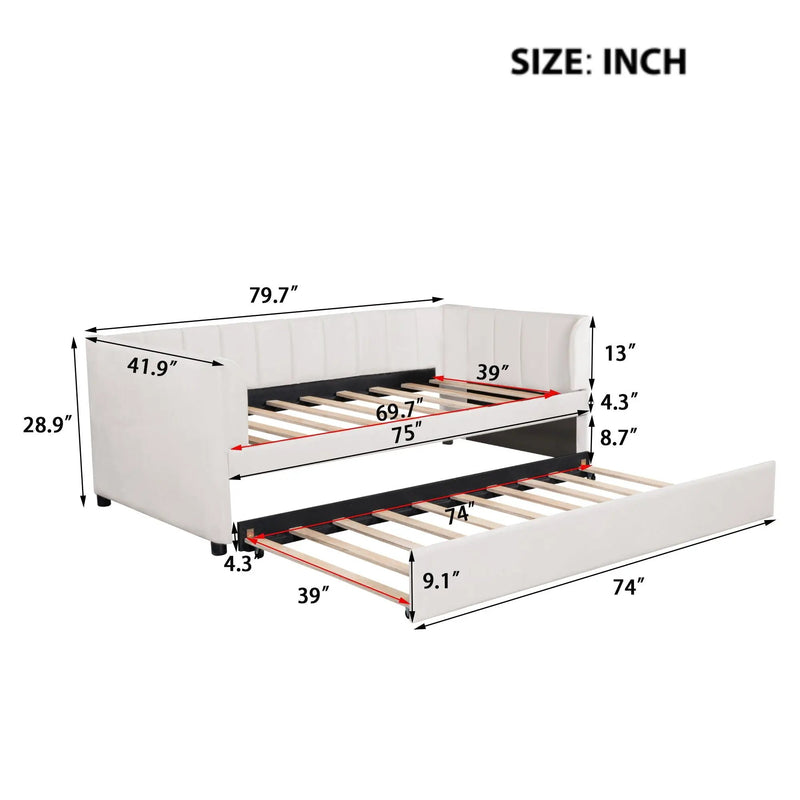 Upholstered Daybed With Ergonomic Design Backrest by Unique Piece Furniture