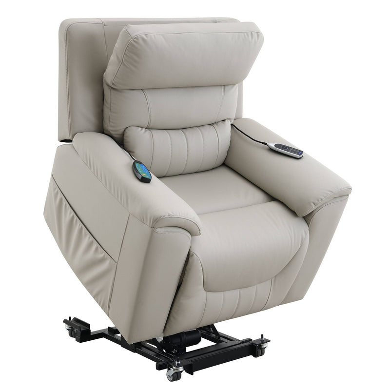 Marsha - Power Recliner With Lift & Massage - Light Gray by HouseOfZazla