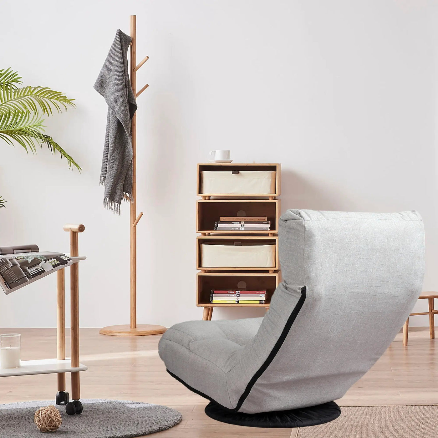 Adjustable Japanese Reclining Floor Chair Sofa With Metal Frame For Living Room by HouseOfZazla
