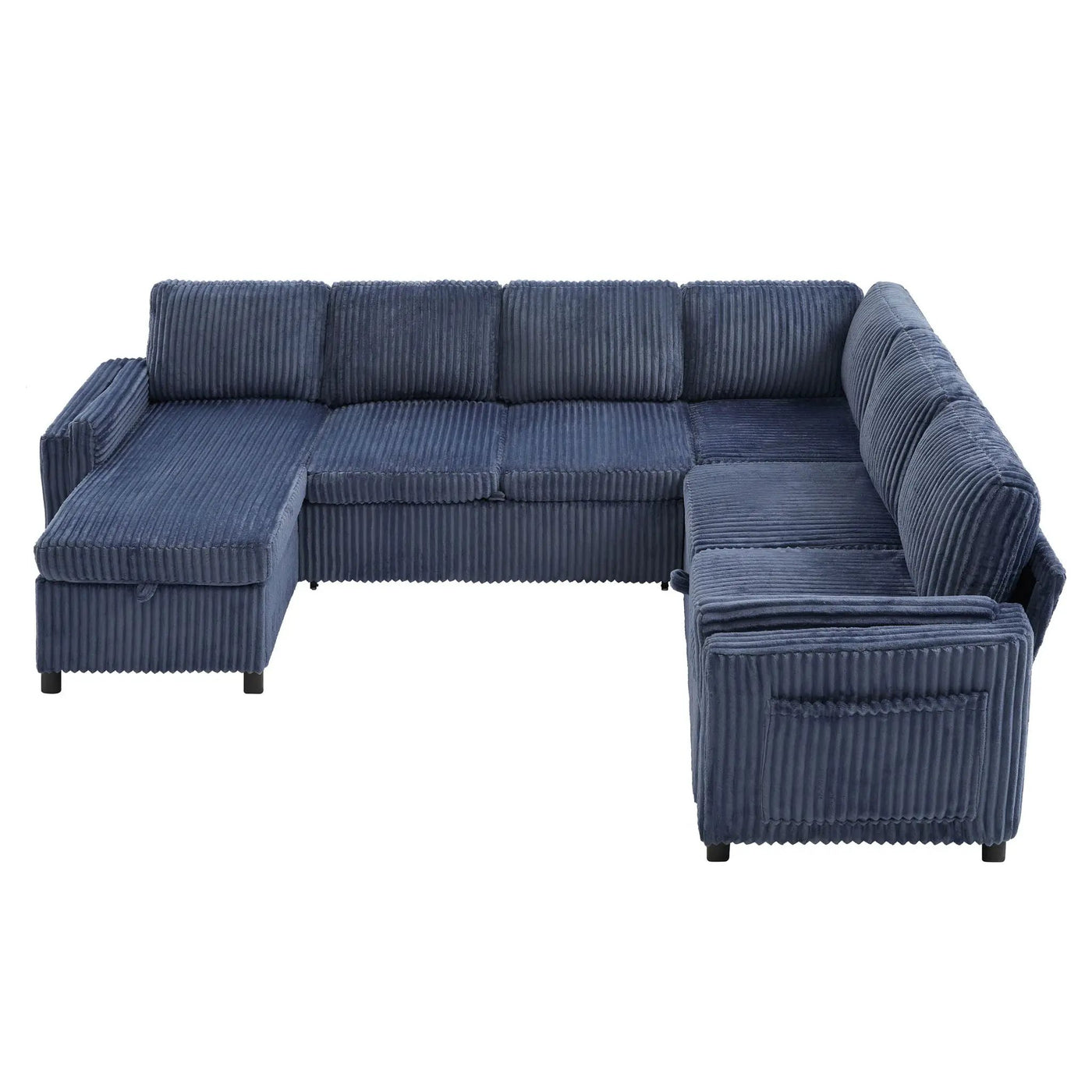 Convertible U-Shaped Sectional Sofa Bed With USB Ports And Storage by HouseOfZazla
