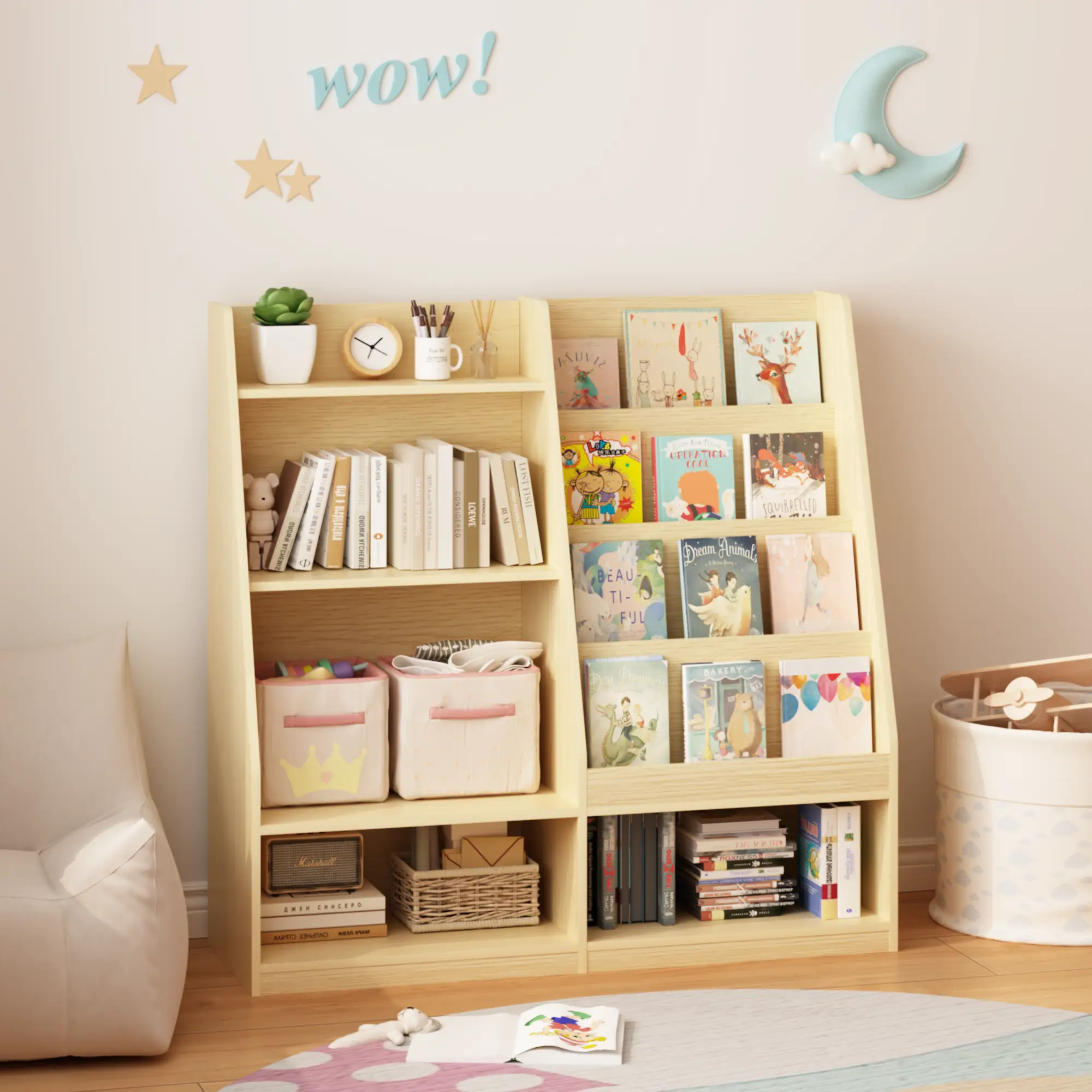 Kids Bookshelf and Toy Storage Organizer by HouseOfZazla