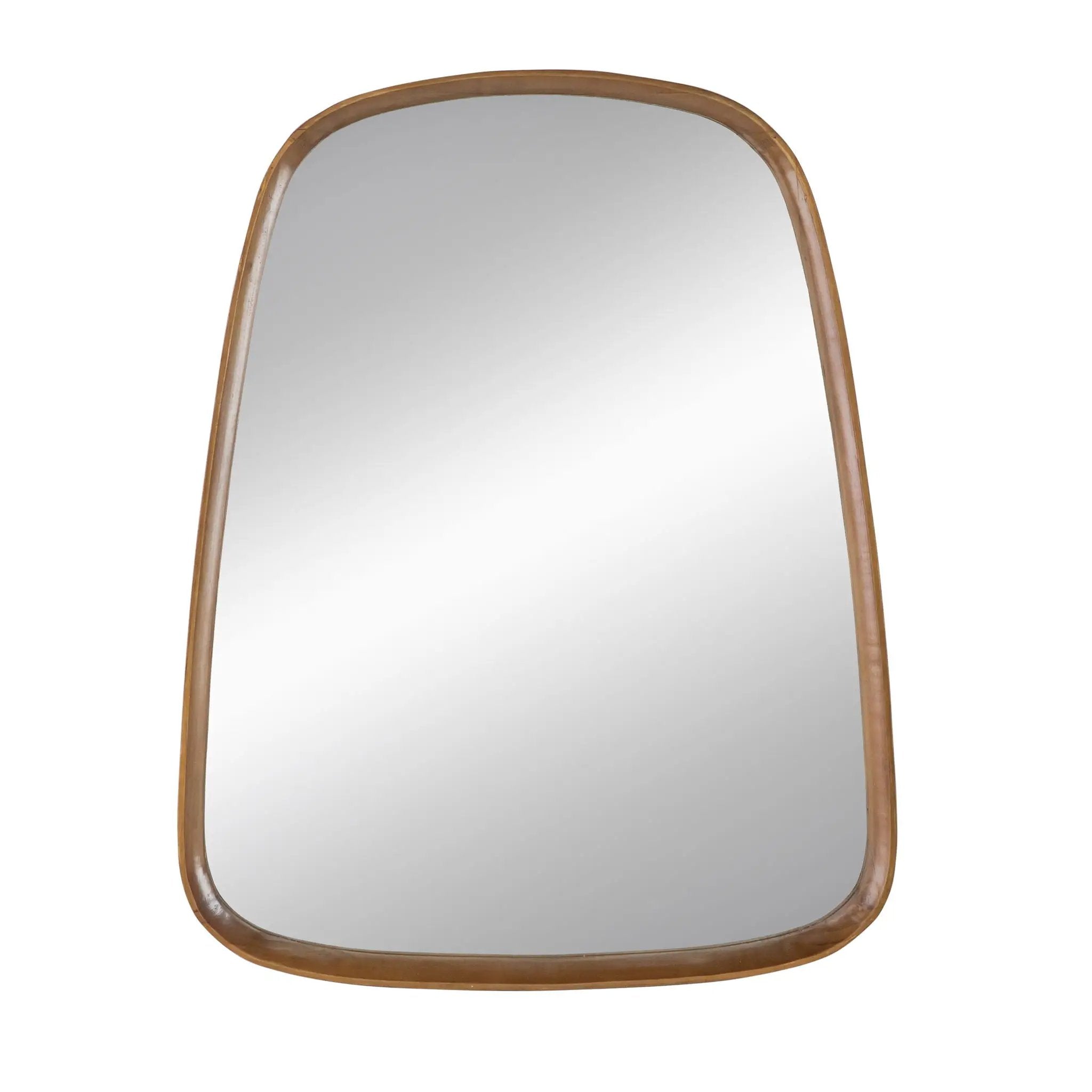 Irrgeular Mirror With Wood Frame, Wall Mirror For Living Room Bathroom Entryway - Brown by Unique Piece Furniture
