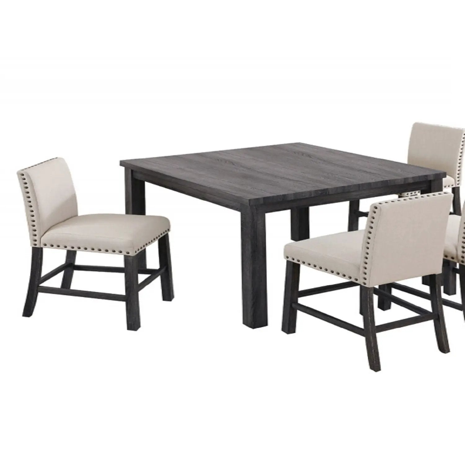 Upholstered Counter Dining Chair, Nailhead Trim (Set of 2) - Natural by Unique Piece Furniture