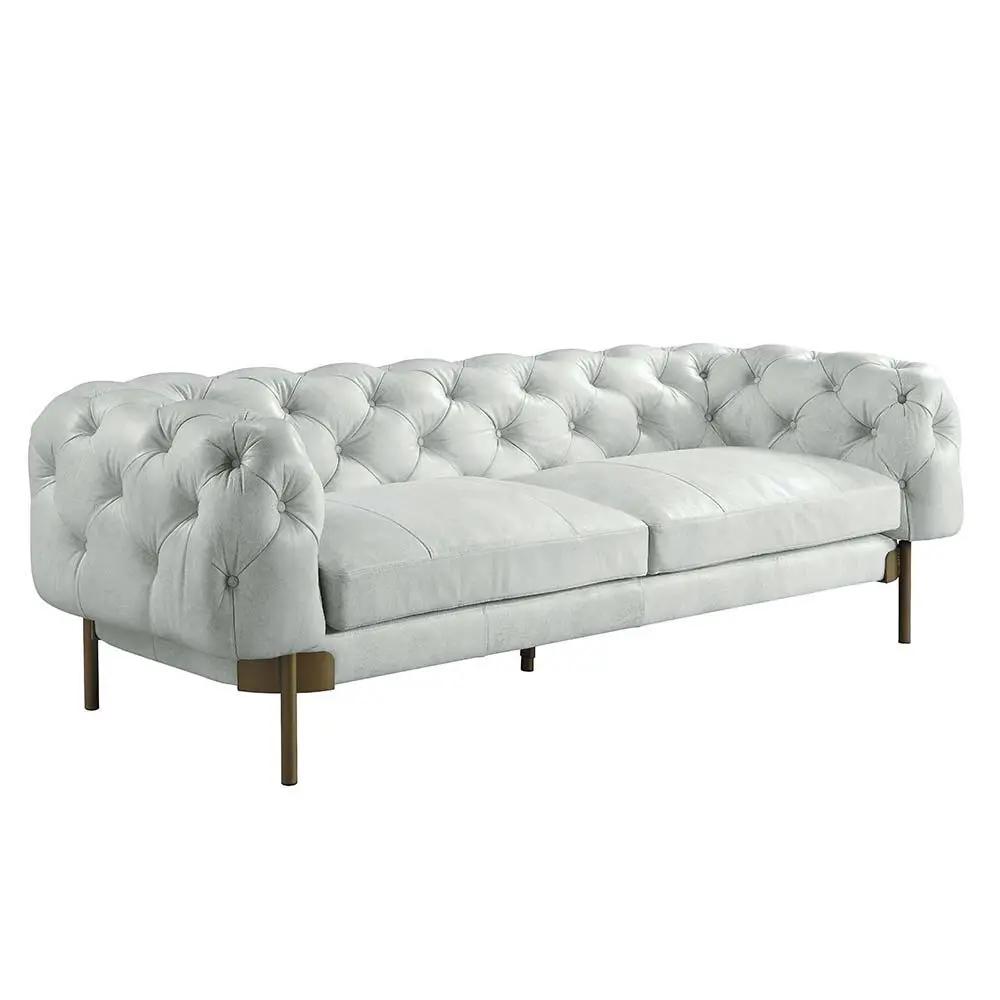 Ragle - Sofa - Vintage White Top Grain Leather by Unique Piece Furniture